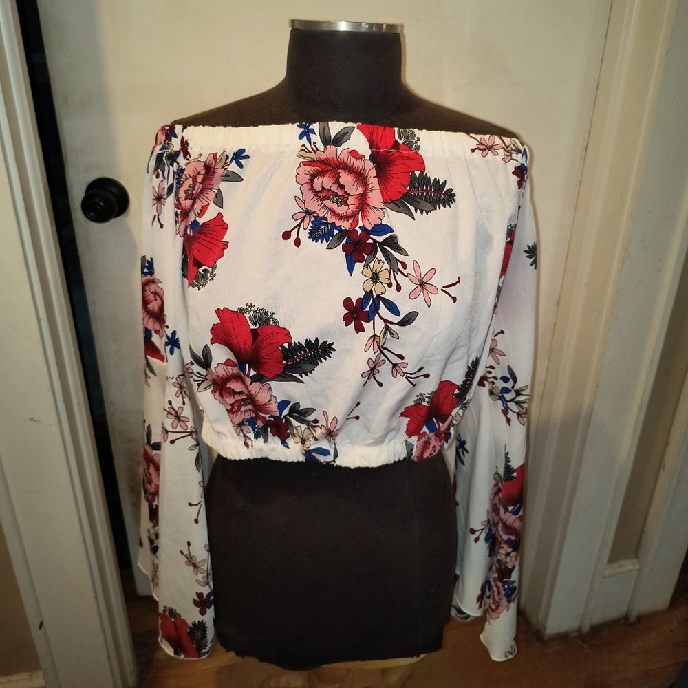 Shein Off Shoulder Crop Top